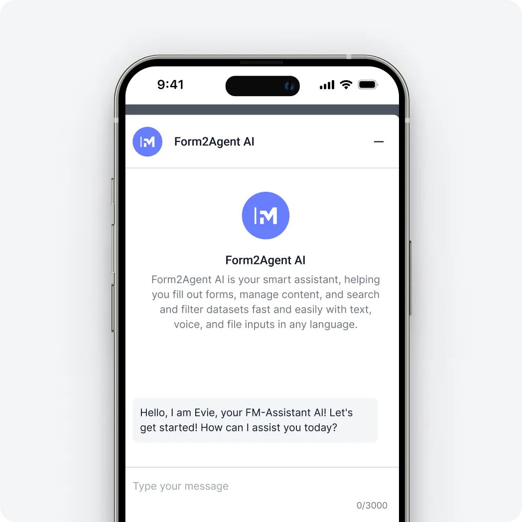 Form2Agent running inside an iOS app